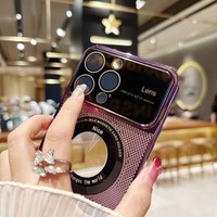 Coque de téléphone magnétique sans fil avec logo électroplaqué pour iPhone 17 16 15 14 13 12 Pro Max