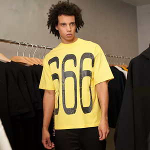 Fabricant de vêtements de rue de haute qualité, 100% coton, poids lourd, impression sérigraphique personnalisée de lettres graphiques, respirant, surdimensionné, pour hommes - Product Image 1