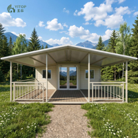 YITOP Casa Prefabricada de Lujo de 40 pies/20 pies, Villa Prefabricada de 2, 3, 4 y 5 Dormitorios, Casa Contenedor Plegable y Expandible, Casa Móvil Portátil Pequeña
