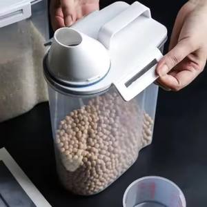 Contenedor de Arroz Hermético de 2.5L con Cuatro Botones, a Prueba de Humedad, para Almacenamiento de Arroz Enlatado, Granos y Cereales - Product Image 4
