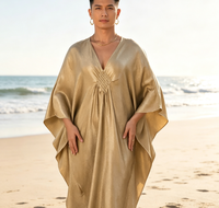Robe de plage ample musulmane pour femme, vêtement de protection solaire, grande taille, paréo de vacances, couvre-bikini