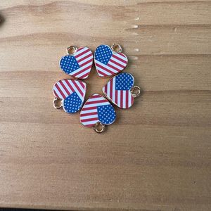 Pendentifs breloques en alliage métallique émaillé <span class=keywords><strong>de</strong></span> 15 mm en forme <span class=keywords><strong>de</strong></span> cœur avec drapeaux <span class=keywords><strong>de</strong></span> pays pour la fabrication <span class=keywords><strong>de</strong></span> bijoux : États-Unis, Mexique, France, Brésil, Allemagne, Espagne - Product Image 6