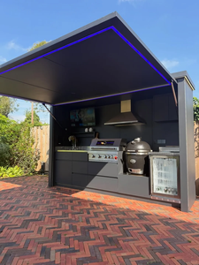 Cuisine extérieure en conteneur isolé, cuisine préfabriquée personnalisée avec cuisinière, évier, réfrigérateur, espace de cuisson extérieur - Product Image 1