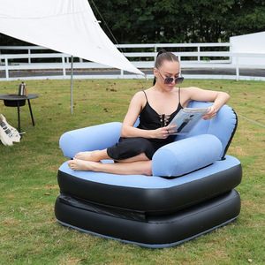 Inflatable <b>Sofa</b> Bed 198x70x20cm Thickened PVC Portable Outdoor Lounge Chair Adult Use - Product Image 3