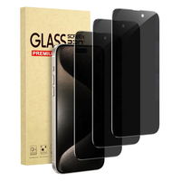 Protection d'écran en verre trempé pour iPhone 15 Pro Max, anti-espionnage, 9H, anti-rayures, anti-explosion, protecteur d'écran