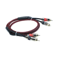Câble RCA pour accessoires d'enceintes audio de voiture, 6 pieds, haute qualité, couleur transparente mate, prix de gros