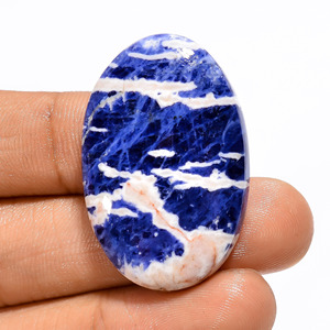 <b>Top</b> Grade 100% Natural Sodalite Cabochon All Mix Shape 36x23x7mm 41.5 Ct Loose Gemstone Third Party Certified Rajasthan for - Product Image 4