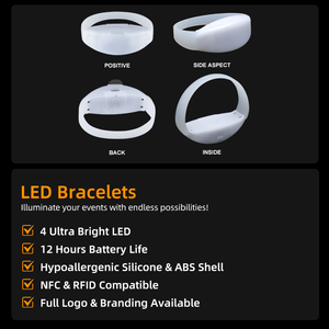 מתכנת הוביל wristband + סיליקון עמיד למים הוביל נשלט תיבת תכשיטים שלט רחוק תיבת oem לוגו מהבהב הוביל צמיד - Product Image 4