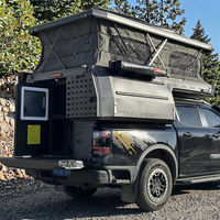 Caravane tout-terrain moderne et légère en aluminium de luxe avec tente de toit escamotable pour pick-up, grand espace de couchage RV