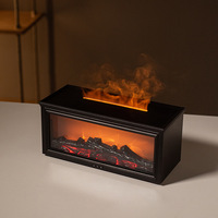 Diffuseur d'arômes silencieux rétro avec effet de flamme de cheminée 3D, humidificateur pour la maison et le bureau