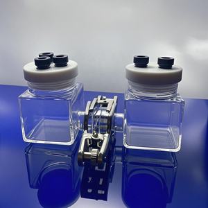 Werkseitig angepasste säure beständige Quarz-H-Zelle (3-Elektrode) für die photo katalytische Elektro chemie mit hoher Licht durchlässigkeit - Product Image 1