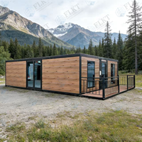 FLKT Schnell Aufbaubares Flachdach Faltbares Erweiterbares Doppelflügel-Containerhaus Vorgefertigtes Büro-Pod Temporäres Wohnzimmer