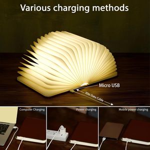ไฟอ่านหนังสือพกพา LED รูปทรงหนังสือ ชาร์จผ่าน USB ได้ พับได้ แม่เหล็ก 3 มิติ ของขวัญตกแต่ง ขายส่ง - Product Image 5