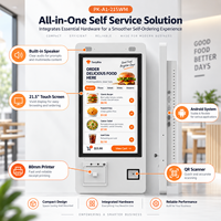 Kiosque de paiement automatique mural de 21,5 pouces avec écran tactile Android, imprimante thermique de 80 mm, lecteur de code QR pour utilisation en vente au détail