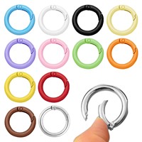 Ouvrable 1.0cm fermoirs à ressort rond mousqueton porte-clés métal joint torique sac Clips crochet Durable porte-clés accessoire