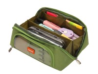 Trousse à crayons en toile grande capacité avec fermeture éclair pour l'école et le bureau, idéale pour les enfants et les étudiants