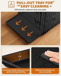 Cage pour animaux de compagnie PETDOM 36'' à double porte, cage pour chien avec séparateur, cage pour chien avec plateau amovible, cage en fil métallique pour petits et moyens chiens - Product Image 5