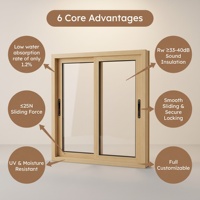 Ventanas de Madera Sólida, Correderas Horizontales, Doble Acristalamiento Low-E, Reducción de Ruido, Eficiencia Energética, Ventana Residencial para Casa Pasiva