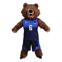 Costume de mascotte d'ours noir en peluche à poils longs OEM, costume gonflable personnalisé pour animal, design de tête de dessin animé pour performance de marche