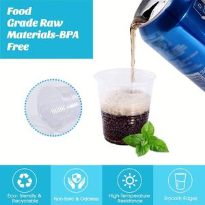 Vasos de Plástico Desechables Biodegradables Ecológicos Transparentes de 3 oz con Impresión UV, Estilo de Pared Simple, para Bebidas Frías, Agua, Vino, Jugo de Frutas - Product Image 2