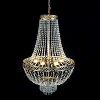 Lustre classique en métal et cristal avec indice de protection IP66, éclairage LED suspendu alimenté par courant alternatif pour centre de table de mariage