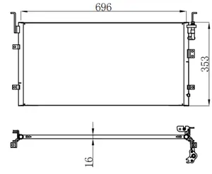 Suku cadang AC kondensor Mobil & mobil ukuran 696x353x16(f8/f5) OEM No.97606-3C002 penjualan langsung pabrik kualitas tinggi