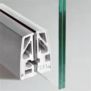 Desain baru aluminium Saluran u pagar kaca tanpa bingkai pagar kolam pagar kaca Saluran u aluminium
