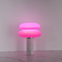 Lampe de table sans fil 3W à intensité variable en forme de hamburger, design mignon, pour la maison, le salon, veilleuse LED avec prise USB