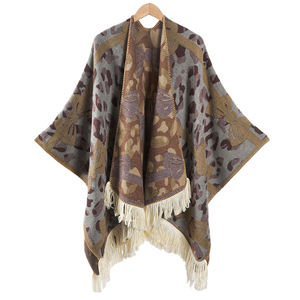 Chal de Imitación de Cachemira Estilo Vaquero Vintage, Capa de Viaje Otoñal Ecológica con Flecos Largos, Abrigo Cálido para Fotografía al Aire Libre - Product Image 2