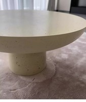 Table à café en fibre de verre et ciment de style Wabi-Sabi moderne - Ensemble de meubles d'extérieur durables et imperméables