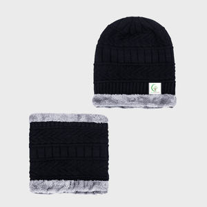 Bonnet en laine tricoté pour hommes et enfants ensemble d'écharpes et bonnets <span class=keywords><strong>de</strong></span> <span class=keywords><strong>ski</strong></span> épais doublés <span class=keywords><strong>de</strong></span> velours doux avec <span class=keywords><strong>cache</strong></span>-<span class=keywords><strong>cou</strong></span> - Product Image 6