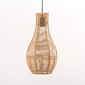 Hand Woven Pendant Lamp Shade Bell Shape Brown Eco Friendly <b>Lighting</b> Fixture For Home Decor - Product Image 2
