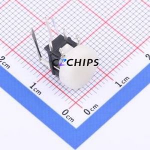 TPB02-207L6W-R Tactile Switch Through hole Component (THT) Switch Round Button White - Product Image 1