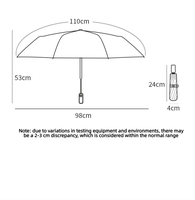 Parapluie de voyage manuel de poche pas cher, impression personnalisée, revêtement noir, anti-UV, imperméable, pliable en 3, parapluie promotionnel en gros