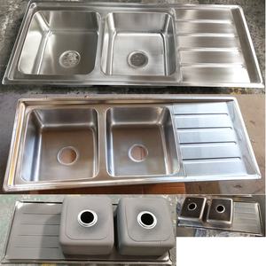 Évier de cuisine double <span class=keywords><strong>bac</strong></span> double plateau 1200x500mm finition satinée <span class=keywords><strong>sans</strong></span> robinet un trou pour le marché des Émirats arabes unis - Product Image 2