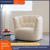 Fauteuil moderne italien minimaliste en métal, une place, revêtement en tissu Brigandine couleur crème, pour salon, chaise longue, maison