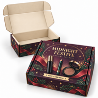 Individuell Bedruckte Miniatur-Augen-Make-up-Set Geschenkbox aus Wellpappe für Weihnachten Mascara Lidschatten Abonnement-Versandbox mit Logo