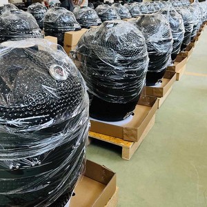 Barbecue Kamado Céramique Professionnel <span class=keywords><strong>Noir</strong></span> Premium 24 Pouces, Fumoir au Charbon Robuste avec Chariot, Barbecue Œuf à Fermeture Hermétique - Product Image 5