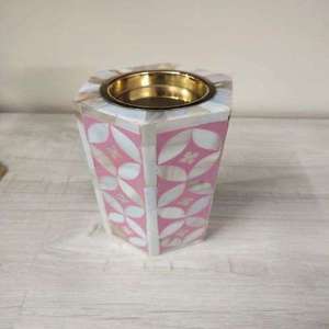 Luxury Design Bone Inlay Floral Design Candle <b>Stand</b> Handicrafts Modern Gifts Candle for Customized Prices - Product Image 6