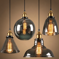 Suspension nordique vintage en verre simple, lampe décorative de style industriel pour salle à manger, magasin de vêtements, centre commercial, comptoir de bar et café