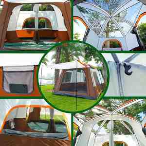 Carpa de Lujo Grande para 12 Personas, Cabaña Familiar para Acampar al Aire Libre - Product Image 4