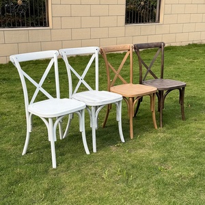 <span class=keywords><strong>Chaise</strong></span> de loisirs durable et résistante aux intempéries, démontable, <span class=keywords><strong>en</strong></span> résine, avec dossier croisé et finition imitation bois - Product Image 2
