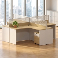 Poste de travail de bureau incurvé avec cloison, bureau informatique moderne en bois, table de direction pour employés, ensemble de mobilier de bureau