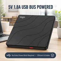Lecteur optique externe Aigo G90 sans pilote, USB 2.0, lecteur/graveur de CD/DVD mince pour MacBook Air Pro, ordinateur portable, ordinateur de bureau, PC, Win 11