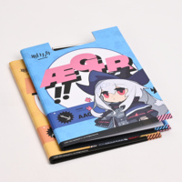 Carpeta de Anillas Triple Plegable Estilo Anime con Clip Metálico, Tablero de Escritura Plegable, Ecológica, Tamaño A4, Artículos Escolares
