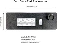Alas Meja Felt Besar Anti-Selip Custom Pabrik, Alas Mouse Meja Penuh XXXL untuk Keyboard, Alas Komputer, Pelindung Alas Meja Felt
