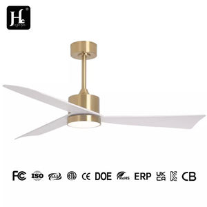 Gold 52-Inch Indoor <b>LED</b> <b>Ceiling</b> <b>Fan</b> with Dimmable <b>LED</b> Light 6 Speed Remote 3 Wood Blades Reversible DC Motor for Living Room - Product Image 4
