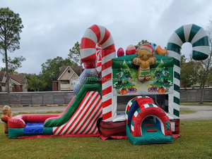 Merry Christmas Themed Inflatable Bouncer Slide Combo Candy-Themed <b>Castle</b> for Malls and Amusement Parks - Product Image 6