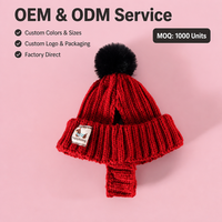 Bonnet tricoté pour animaux de compagnie avec trous pour les oreilles, bonnet chaud d'hiver pour petits chiens, chats, chiots, chatons, casquette thermique, vente en gros directe d'usine