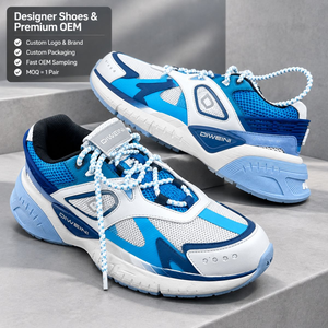 Chaussures de créateur de luxe pour hommes et femmes, haute qualité, bleu et blanc, en mesh, chaussures de marche, baskets rétro épaisses, neuves - Product Image 1